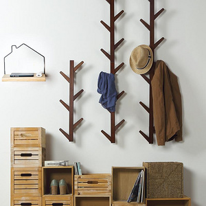 骄 创意实木墙上树形衣帽架