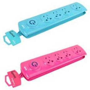 捷欧(GAO) 炫彩四位电源转换器*2只装(蓝色+玫红色) 59元包邮