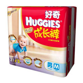 双重优惠：好奇 金装成长裤(男)  M21+3片装 30.8元包邮