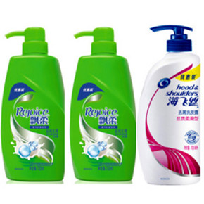 海飞丝  丝质柔滑700ml+飘柔滋润去屑洗700ml*2瓶 70元(110-40)