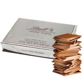 限华北：Lindt 瑞士莲 瑞士经典薄片牛奶巧克力125g  约23元(38，68-30)