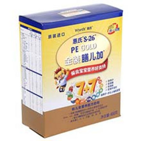 惠氏(Wyeth) S26金装膳儿加 幼儿全营养配方奶粉400g 42元(买2件及以上)