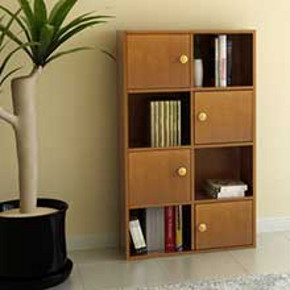 慧乐家 11237-1 八格带门柜 红樱桃木色 约90元(169，299-150)