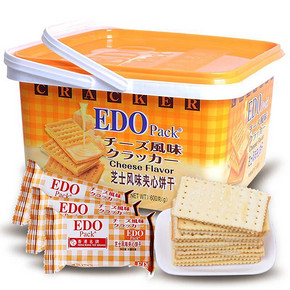 EDO pack 芝士风味夹心苏打饼干 600g 折13元(17.8，3件7折)