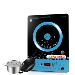 Midea 美的 触摸屏匀火电磁炉+送汤锅/炒锅 229元包邮(289-60券)