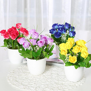 爱伊贝紫 仿真花艺塑料花盆栽 4.8元包邮(7.8-3券)