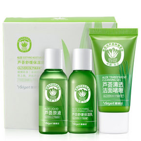 Yalget 雅丽洁 芦荟清透 洁面30g+原液40ml+保湿乳40ml 10元包邮(30-20券)