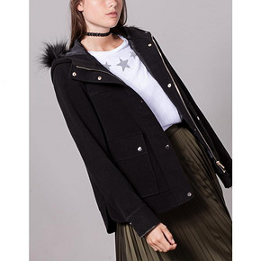 0点开抢# Stradivarius 连帽毛呢大衣 129元