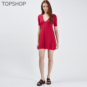 0点开抢# TOPSHOP V领短袖修身连衣裙 36元包邮(41-5券)