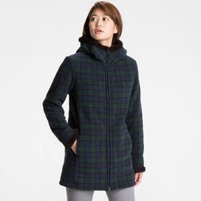 UNIQLO 优衣库 女士印花长绒摇粒绒大衣 99元