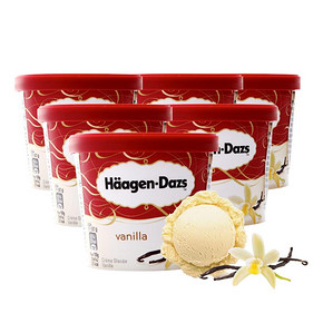 哈根达斯 冰淇淋组合 香草味 87g*6杯 99元包邮