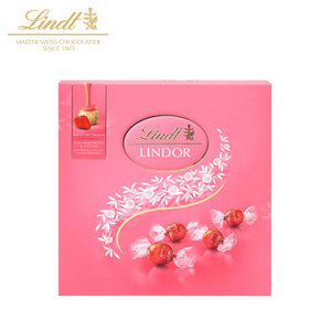 情人节好礼# Lindt 瑞士莲 草莓软心夹心巧克力礼盒 144g 39元包邮(59-20券)