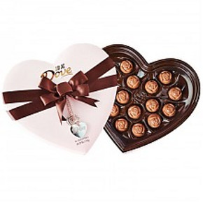 #情人节# 德芙 夹心玫瑰爱心形巧克力礼盒150g+花结小熊 89元包邮