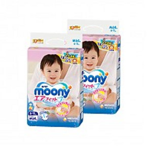 moony 尤妮佳 婴儿纸尿裤 M64片*2包 172.4元包邮(163+19.4-10券)