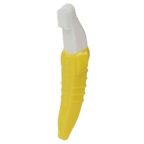 柔软舒适# 香蕉宝宝 硅胶幼儿训练牙刷 2支 54.8元包邮(49+5.8)