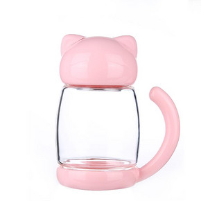 饮水萌物# 天使贝贝 创意猫咪玻璃杯 300ml 19.9元包邮(39.9-20券)