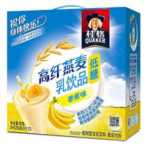 桂格 高纤燕麦乳 榛果味/香蕉味 250ml*12包       9.9元