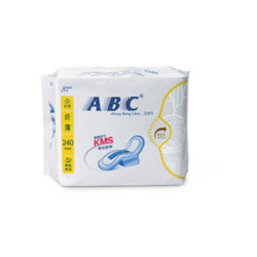 ABC 日用纤薄棉柔卫生巾240mm*8片*2包 9.9元(2件5折)