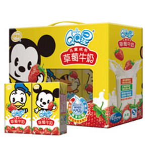 伊利 QQ星儿童成长草莓牛奶 125ml*16盒    27.6元