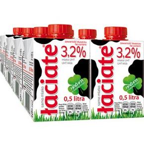 波兰进口# Laciate 高温灭菌全脂牛奶 0.5L*8盒 33.2元(29+4.2)