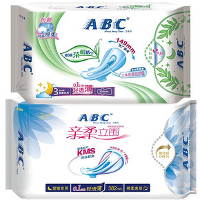 秒杀预告# ABC 夜用卫生巾组合 6日 0点 9.9元包邮