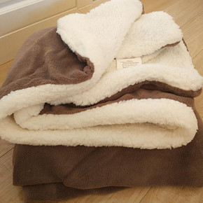 柔软舒适# 小毛毯羊羔绒双层加厚珊瑚绒  21.9元包邮(24.9-3券)