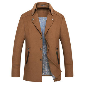 无惧严寒# 恒源祥 男士中长款翻领毛呢大衣 299元包邮(499-200券)