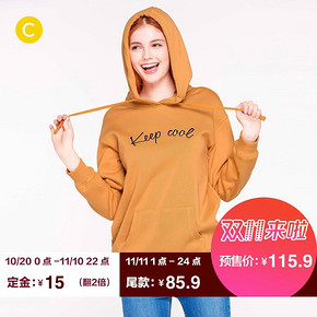 双11预售# cachecache卫衣女情侣装秋装  100.9元(定金15+尾款85.9)
