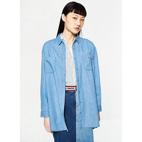双11提前加购# C＆A 女式刺绣纯棉牛仔衬衫 98.5元