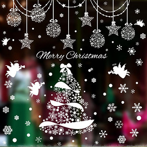 圣诞庆典# 圣诞节装饰品 玻璃贴纸创意墙贴 4.9元包邮(9.9-5券)