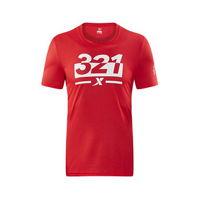 21号0点抢# 特步 男女款321跑步文化T恤衫(库存1500件) 3.21元包邮