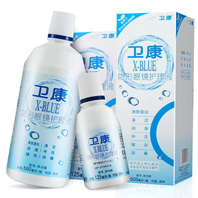 高效杀菌# 卫康 x-blue隐形眼镜护理液500ml+125ml  11.8元包邮(14.8-3券)