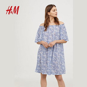 狂欢好价#  H&M 女士露肩连衣裙 79.9包邮