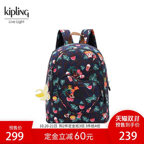 双11预售# KiplingEmoji表情印花休闲背包  239元包邮
