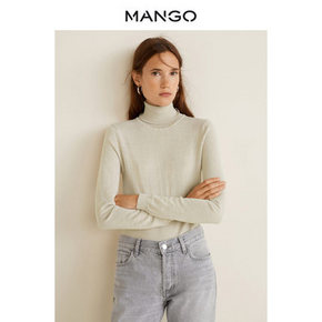 双11预售# MANGO 春夏棉质混纺高翻领针织上衣  59元包邮（定金10元）
