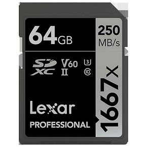 雷克沙（Lexar） SDXC UHS-II U3 V60 SD高速存储卡 64GB  券后175元包邮