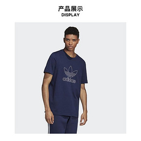 adidas 圆领运动休闲短袖T恤 DH5783 黑 289