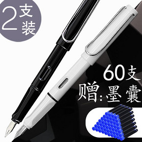智尚 正姿钢笔 2支装 多款可选 赠60支墨囊 ￥10