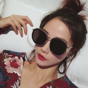 太阳镜女士圆脸韩版网红潮明星款眼镜2019新款圆形个性女墨镜男士 券后7.9