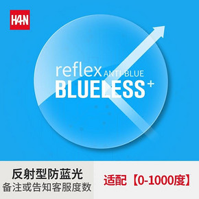 汉HAN防蓝光防辐射镜片非球面近视镜片平光镜与镜框一起拍下 40元