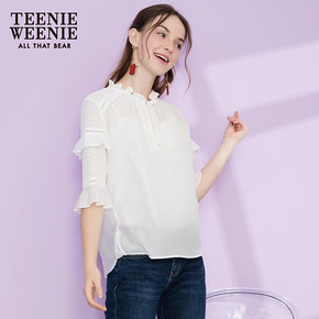 Teenie Weenie小熊女装系带镂空衬衫TTBA83705A 399元