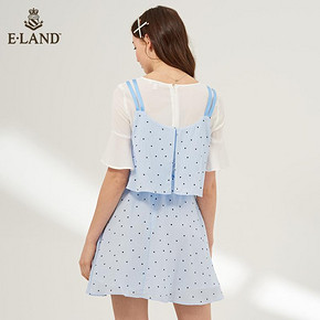 ELAND夏季韩版飘带装饰大口袋不规则半身短裙女EEOW86403I 359元