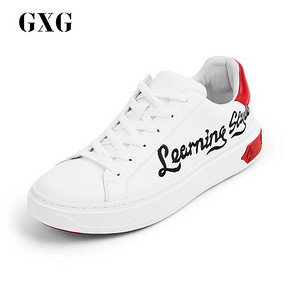 GXG男鞋板鞋男小白鞋男鞋子男潮鞋刺绣新款韩版GA150342G 299元