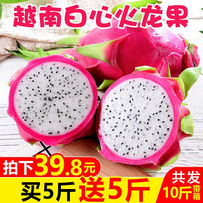 ￥39.8 越南白心火龙果带箱10斤