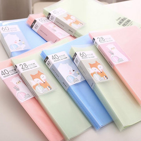 得力彩色a4资料册40/60页侧入式透明插袋卡通多层插页分页文件夹试卷乐谱夹