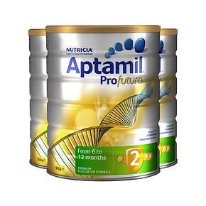 ￥624.6包邮 爱他美 新西兰aptamil白金版婴幼儿奶粉2段 900g*3罐