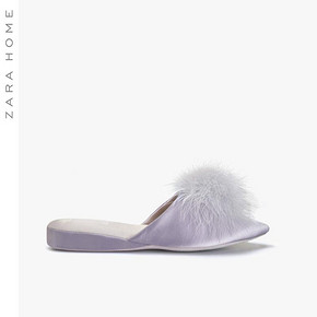 Zara Home 北欧春秋人造羽毛绒球时尚女室内居家拖鞋 15024371009 149元