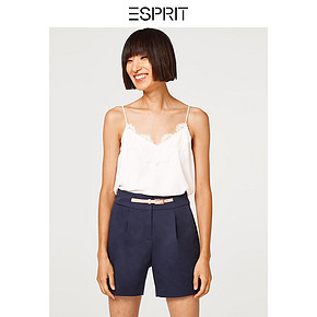 ESPRIT女装夏装纯色简约短裤口袋含腰带休闲裤女-068EO1C003 *3件 417.9元（合139.3