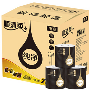 顺清柔 纯净系列卷纸 4层*140g*27卷 34.9元包邮