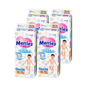 88VIP： Merries 妙而舒 婴儿纸尿裤 XL号 44片*4 377.05元包邮包税（需用券）